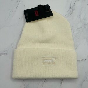 Levi's Women's Cuffed Knit Beanie Cream NWT New